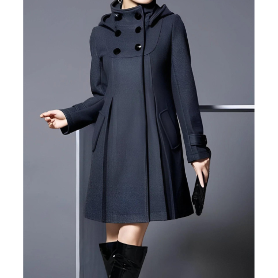 Élégant manteau d'hiver à capuche pour femme