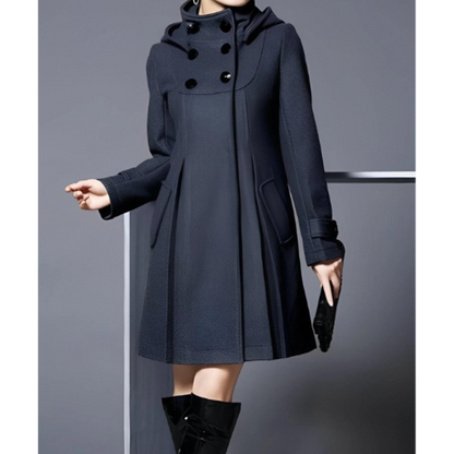 Élégant manteau d'hiver à capuche pour femme
