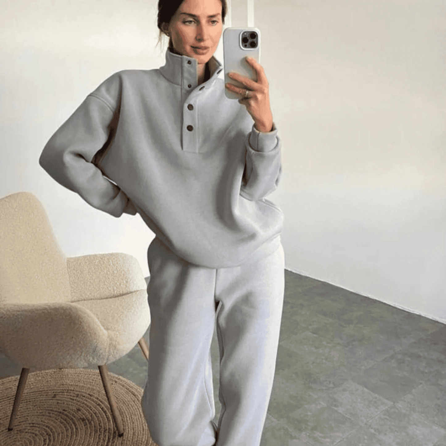 Pantalon de survêtement sportif pour femme avec col montant