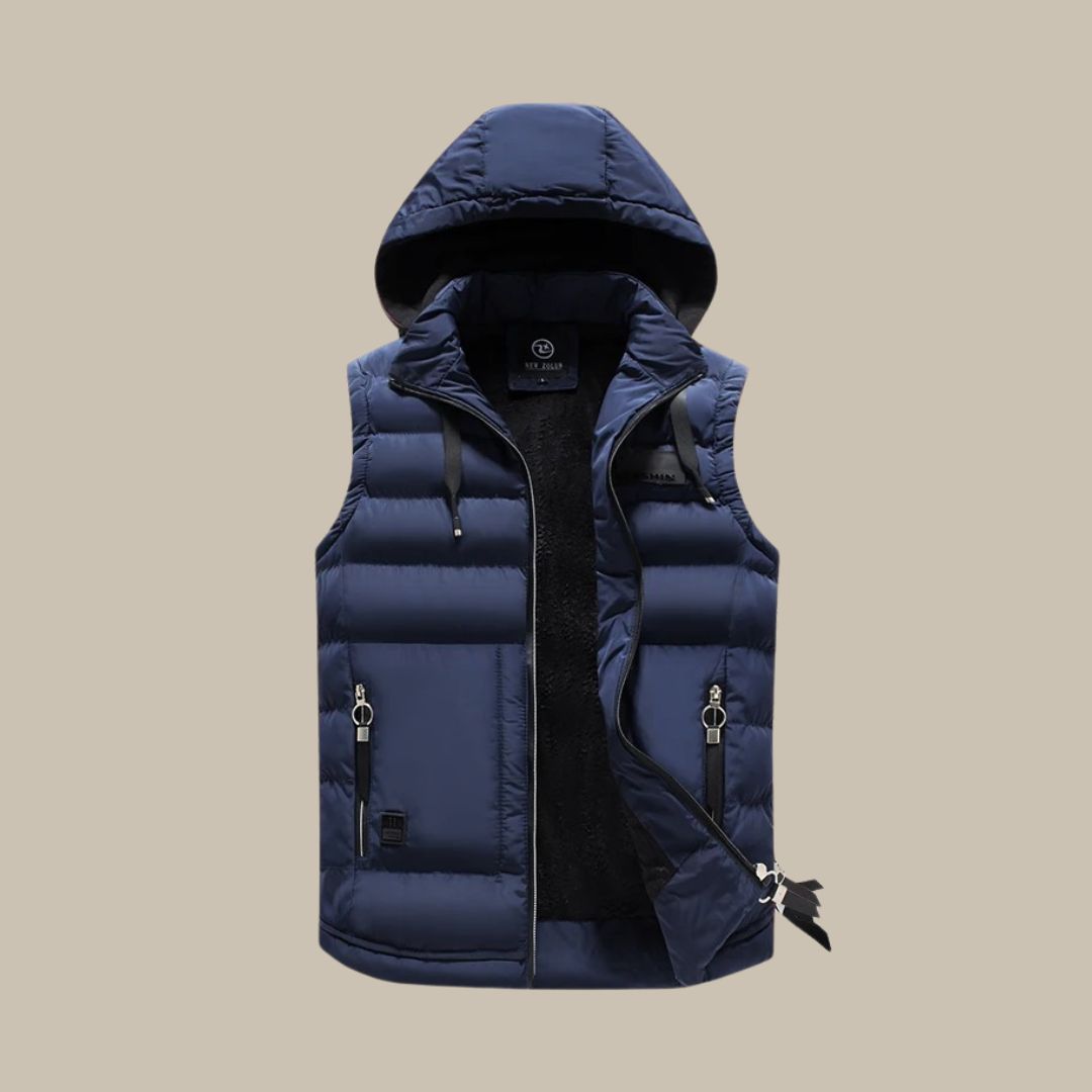 Stylische Herrenweste Warm Kapuzenjacke - IdealeKleiden