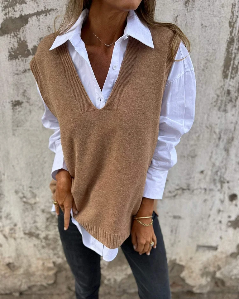 Gilet en maille souple pour femme