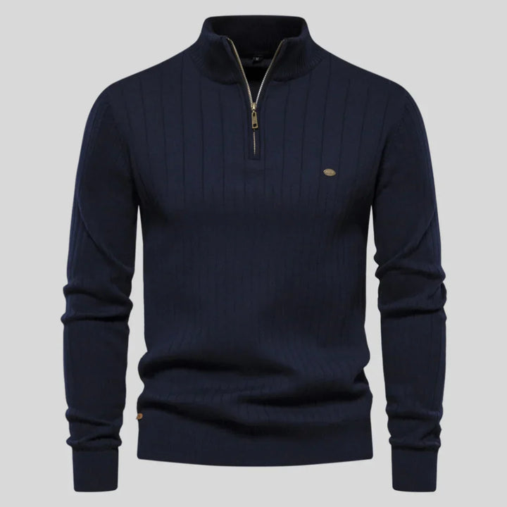 Pull en tricot pour homme Chaud Demi-fermeture éclair Édition hiver