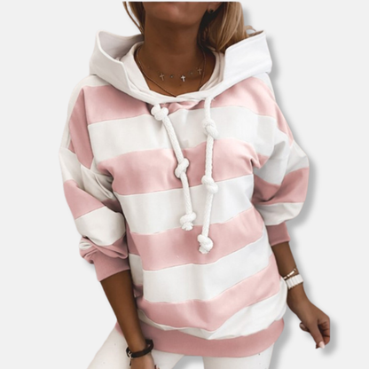 Hoodie confortable Coupe décontractée Motif rayé