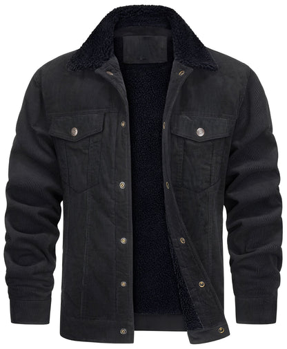 Veste en velours côtelé douillette pour hommes