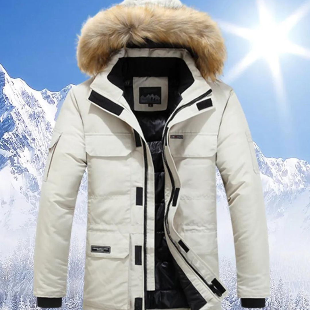 Parka d'hiver pour homme avec col en fourrure
