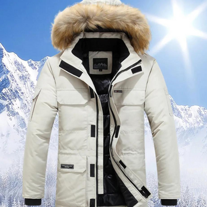 Parka d'hiver pour homme avec col en fourrure