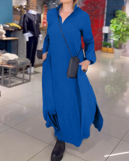 Robe de soirée longue élégante avec fente latérale