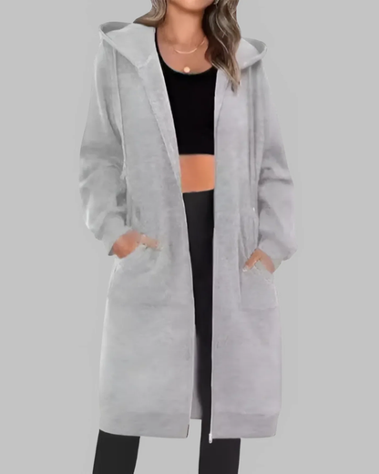 Veste Zippée Décontractée Grande Taille Femme Oversize
