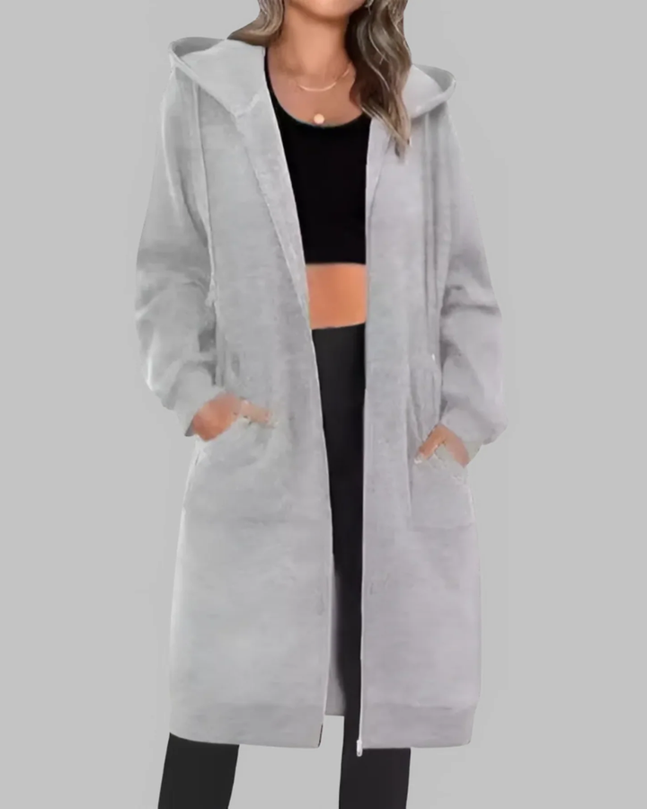 Veste Zippée Décontractée Grande Taille Femme Oversize