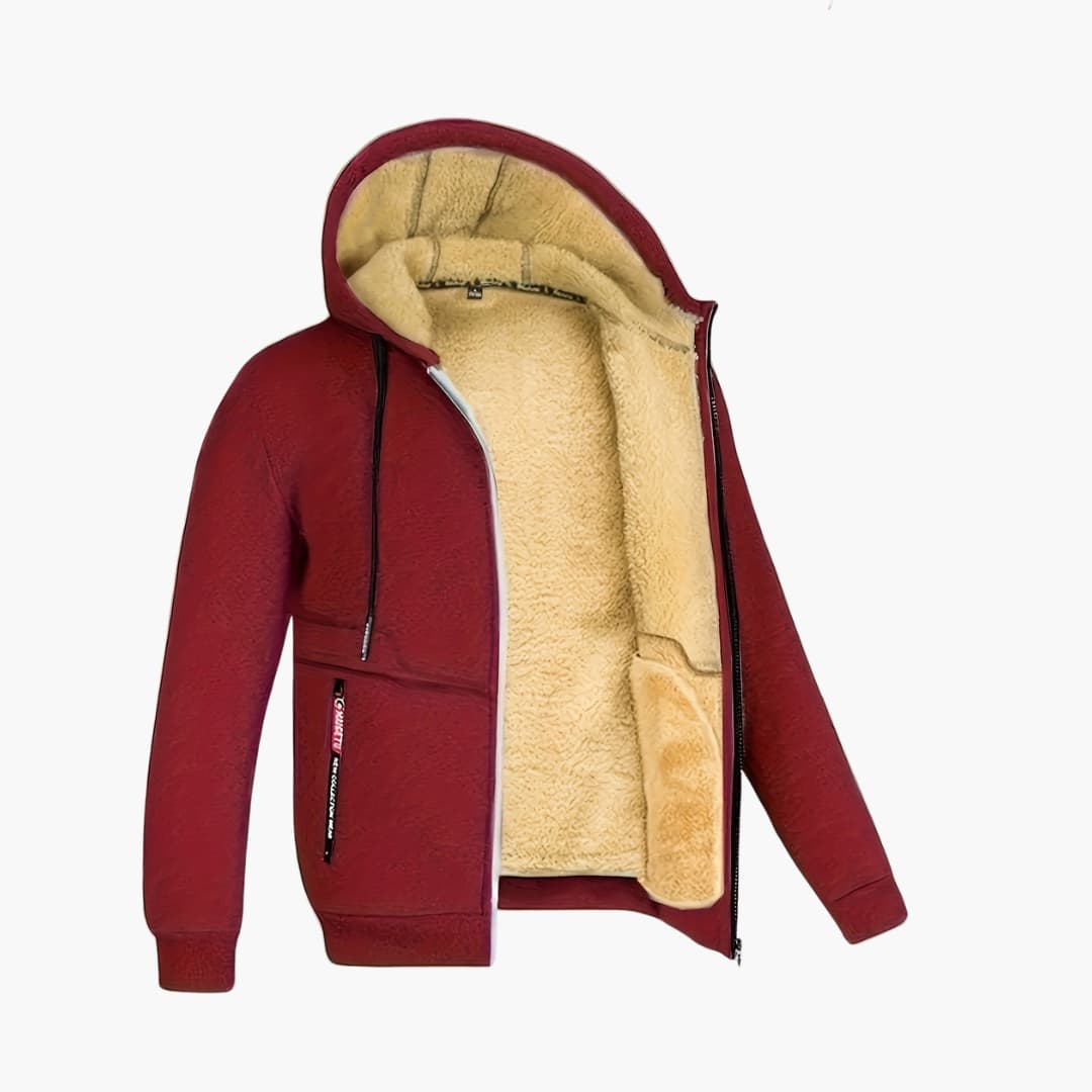 Veste douillette pour homme Doublure polaire Capuche chaude