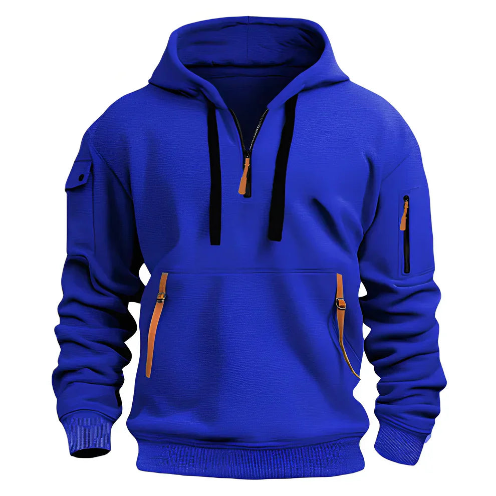 Sweatshirt à capuche homme sportif avec fermeture éclair