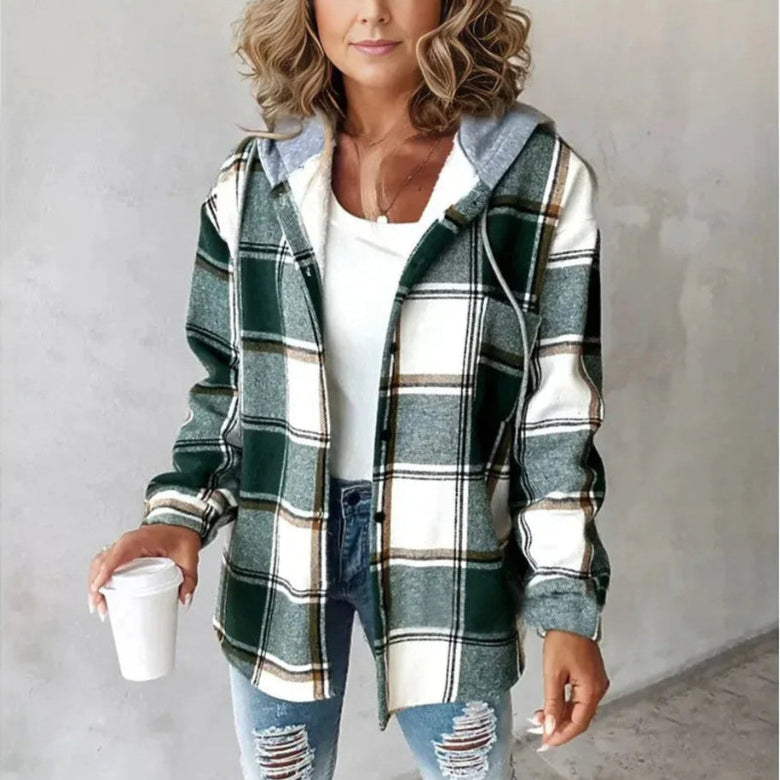 Veste femme tendance motif carreaux été