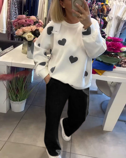 Robe imprimée cœur élégante et ample