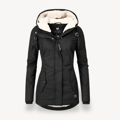 Veste d'hiver imperméable pour femme avec capuche