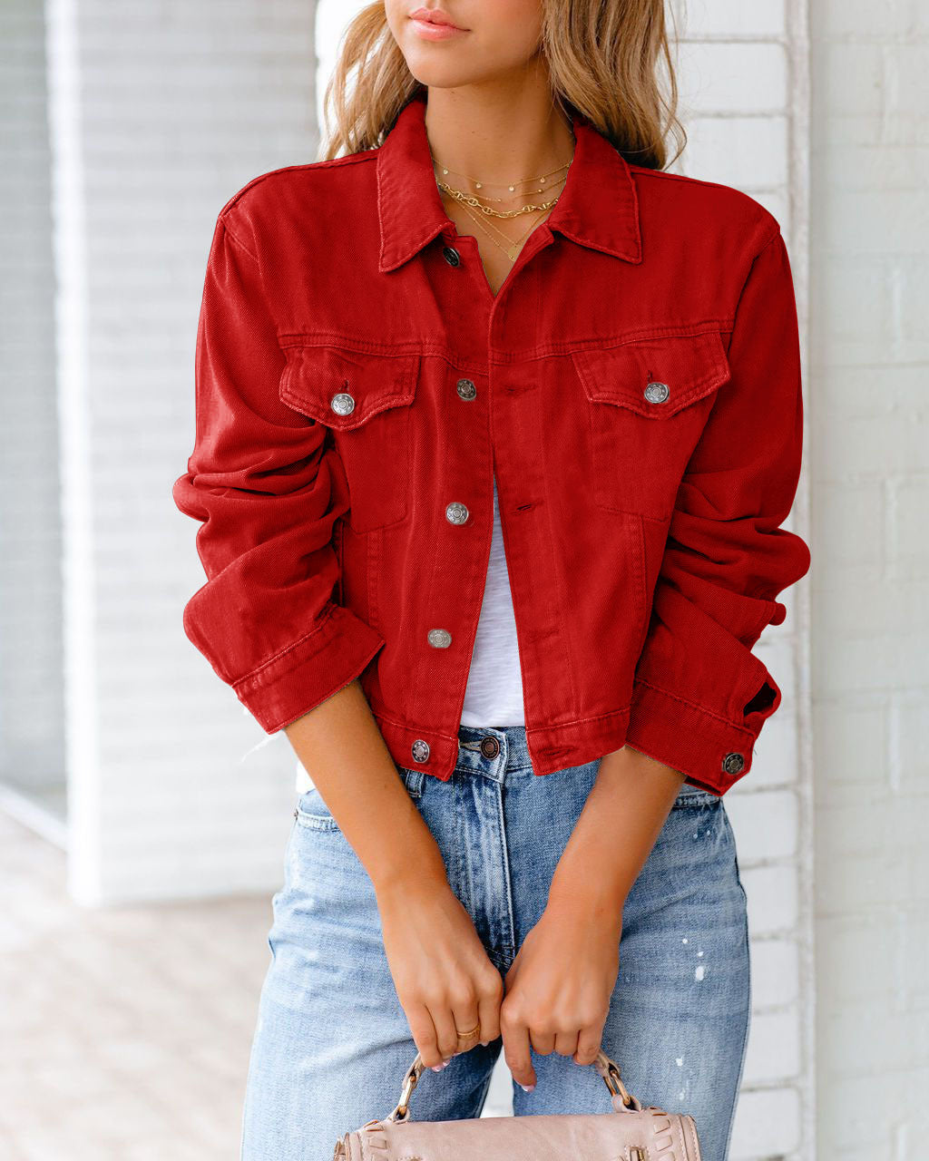 Veste en jean tendance pour femme avec poches