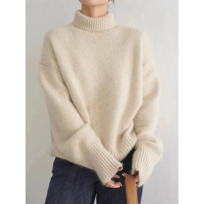 Sweat-shirt col roulé chaud femme