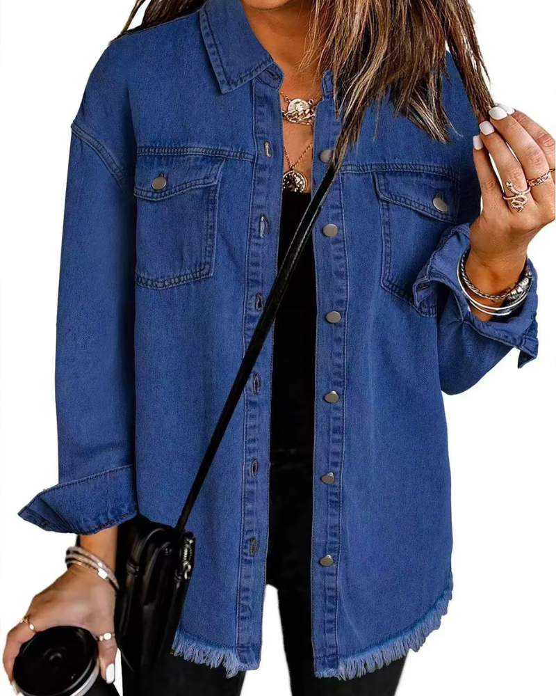 Chemise-veste décontractée en cachemire pour femme