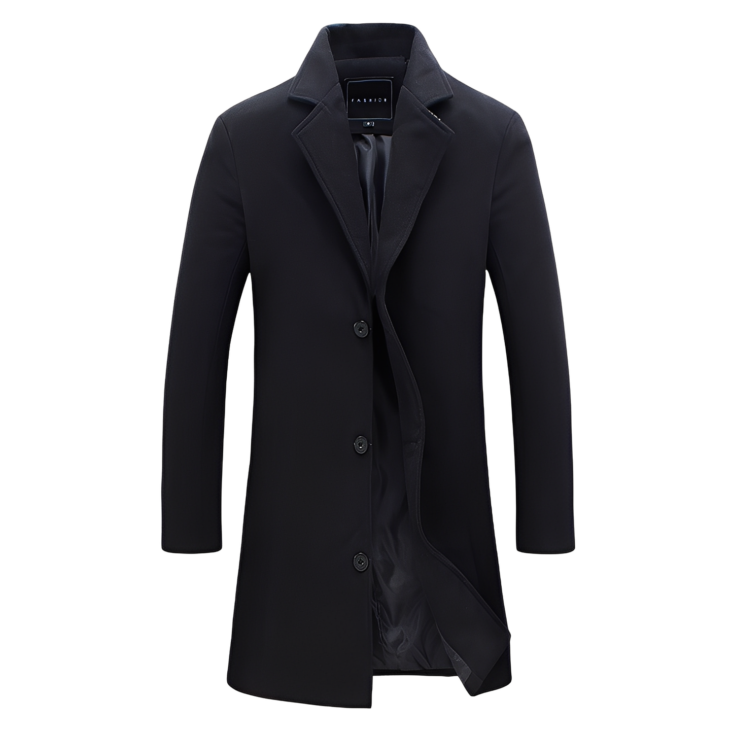 Manteau d'hiver élégant pour homme en laine noire