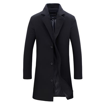 Manteau d'hiver élégant pour homme en laine noire