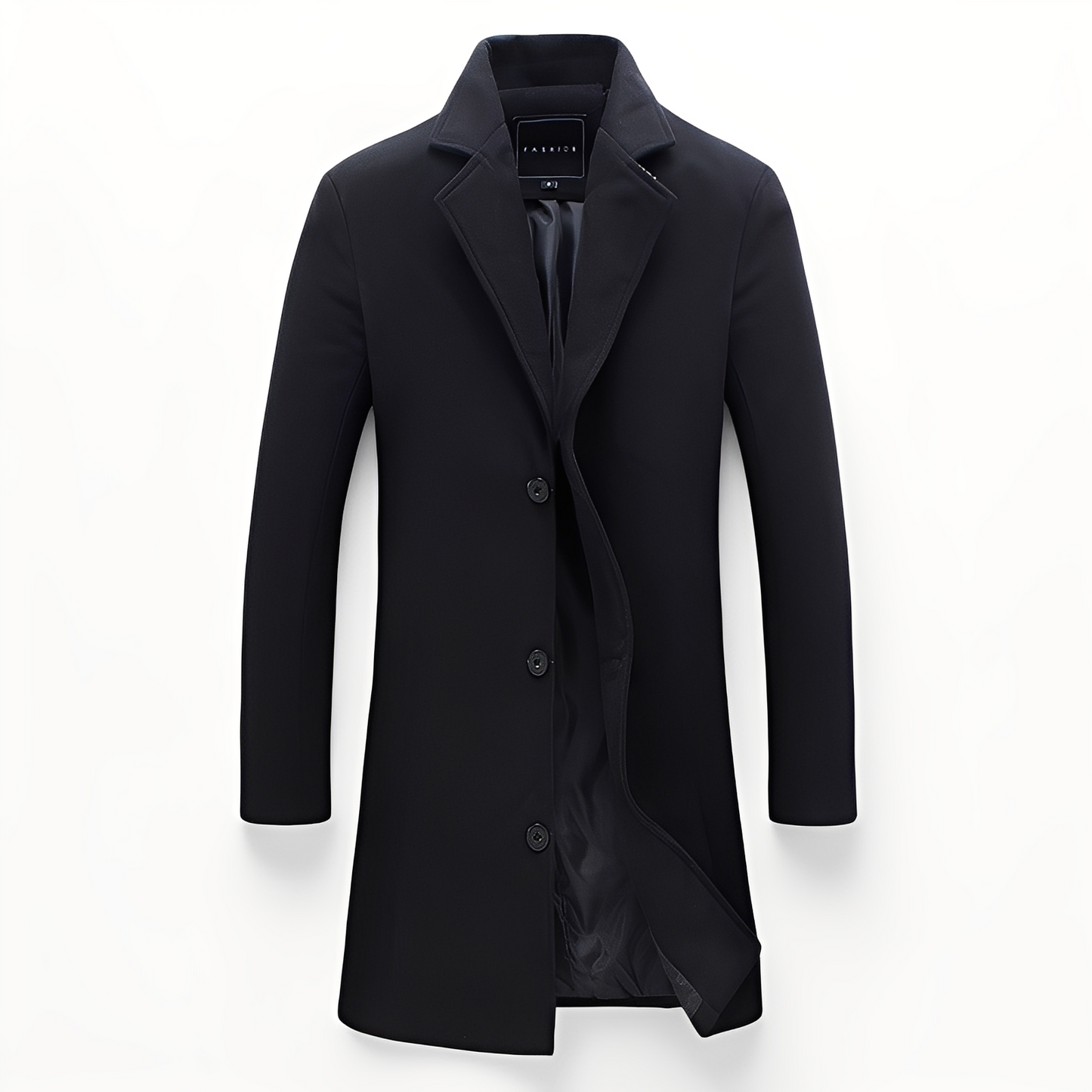 Manteau élégant en laine noire pour homme