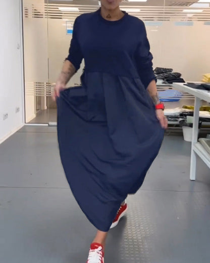 Robe décontractée unie colorée