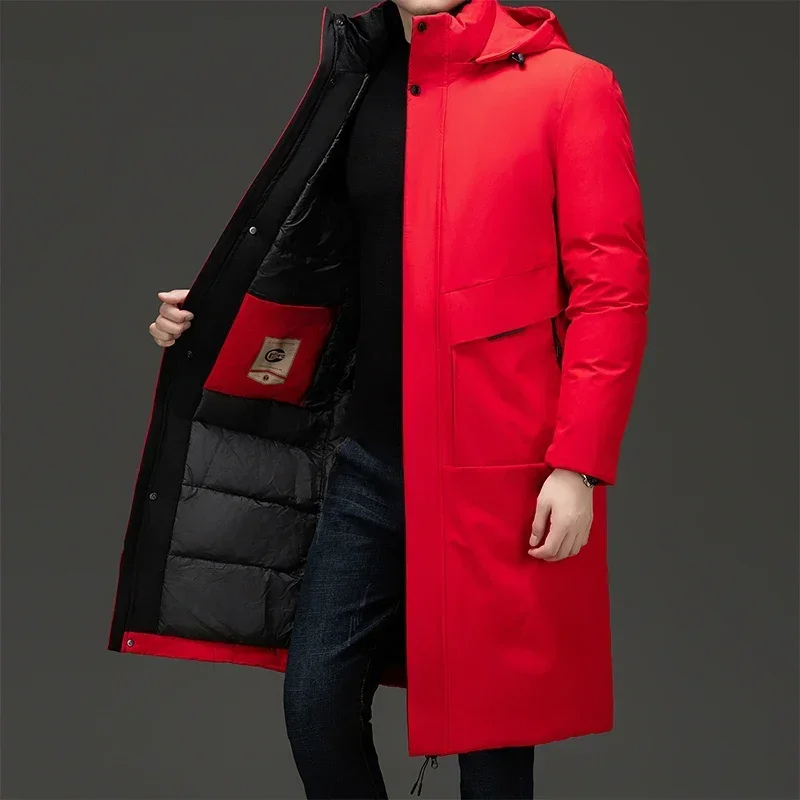 Parka longline homme chaud isolant à capuche