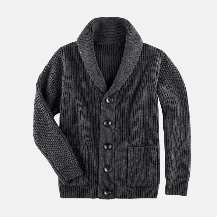 Morten – Manteau en laine avec col châle et fermeture boutonnée élégante
