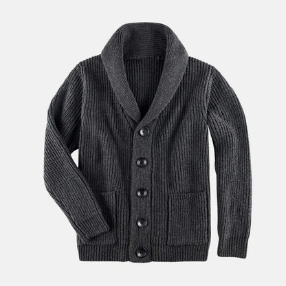 Morten – Manteau en laine avec col châle et fermeture boutonnée élégante