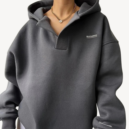 Sweat à capuche polaire femme ample