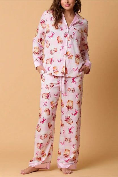 Ensemble pyjama de Noël motif rayé festif