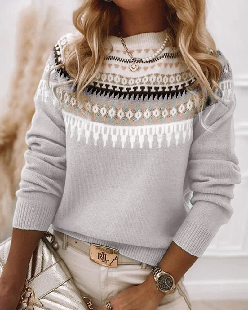 Pull brodé style bohème pour femme