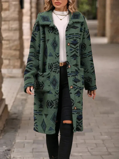 Manteau d'hiver femme imprimé élégant