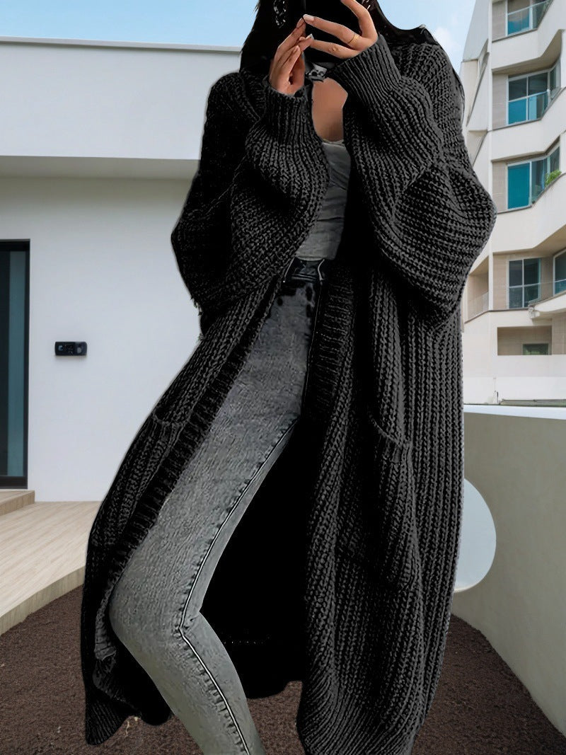 Gilet en tricot pour femmes Doux Ceinture Poches Pratique