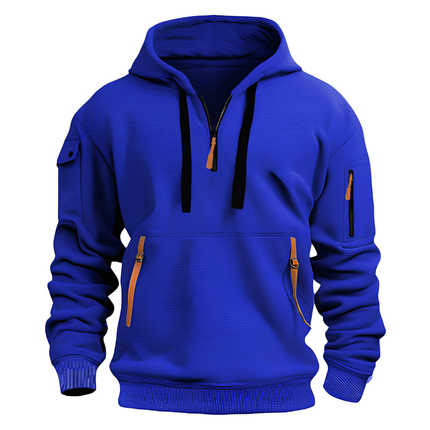 Sweat-shirt à capuche confortable pour hommes avec demi-zip