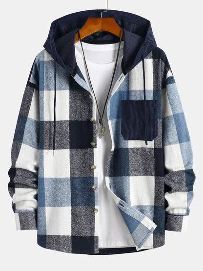 Chemise à capuche confortable en flanelle coupe décontractée