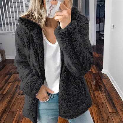 Veste en laine pour femme chaude à capuche