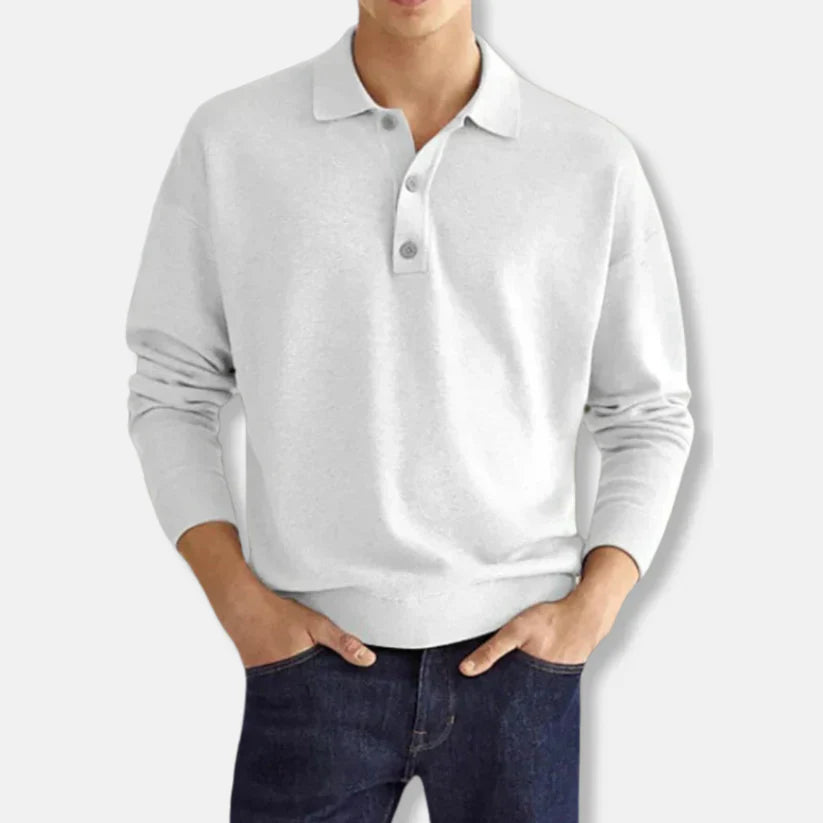 Pull homme col polo coton