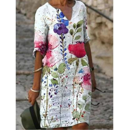 Robe manches longues pour femmes, motif moderne