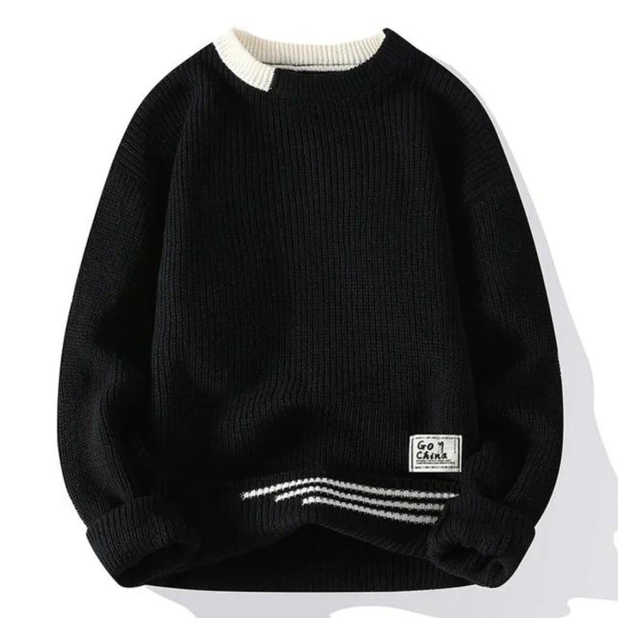 Pull doux tricoté pour hommes en polaire chaude