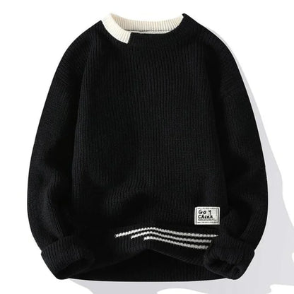 Pull doux tricoté pour hommes en polaire chaude