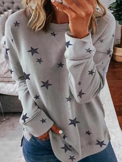 Robe pull d'hiver chaude | Pull à col rond avec motif étoile pour femme