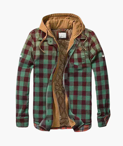Veste Homme à Carreaux en Flanelle à Capuche - Style Hiver Moderne