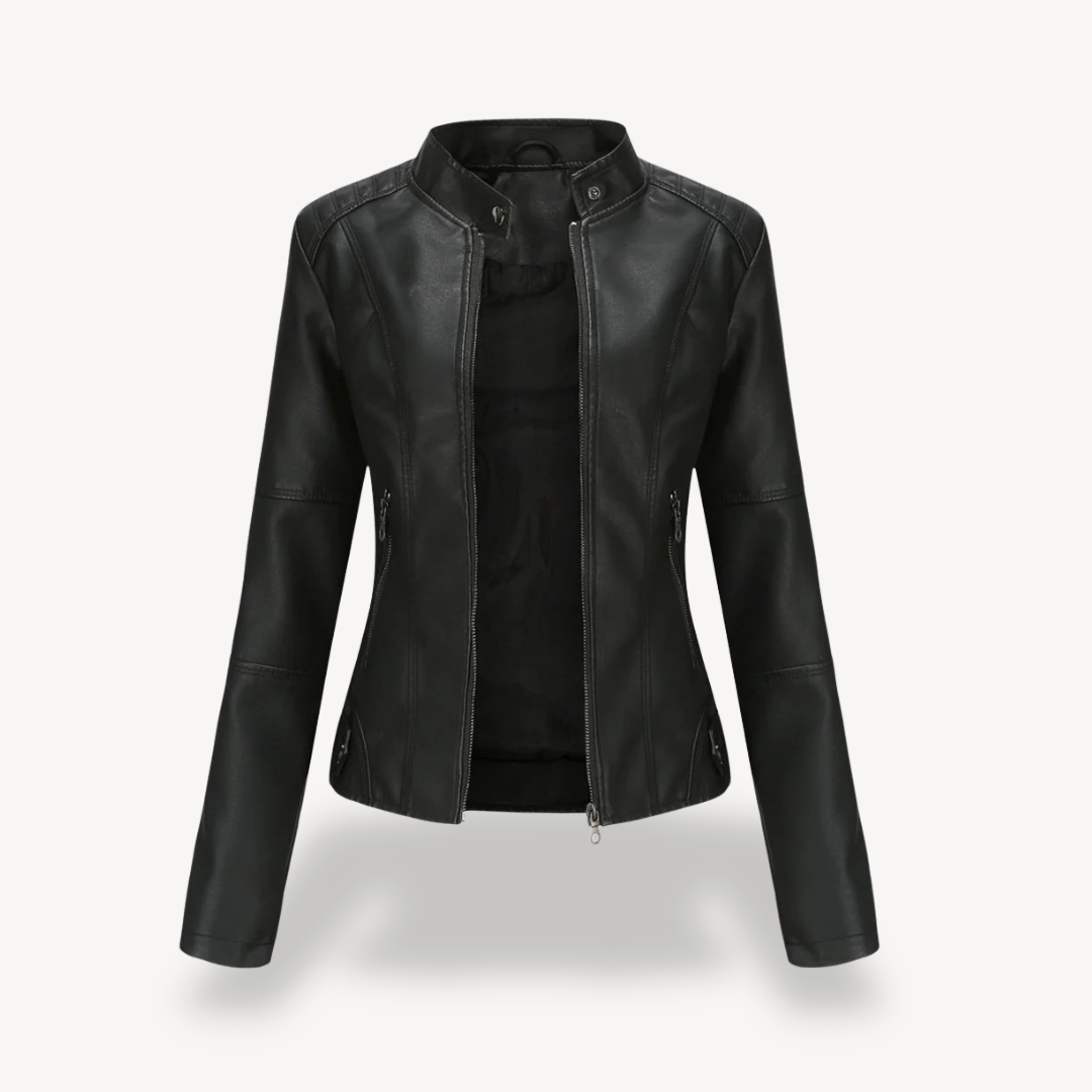 Blouson en cuir pour femme, style motard