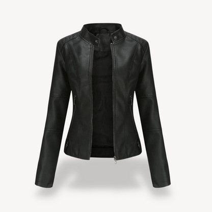Blouson en cuir pour femme, style motard