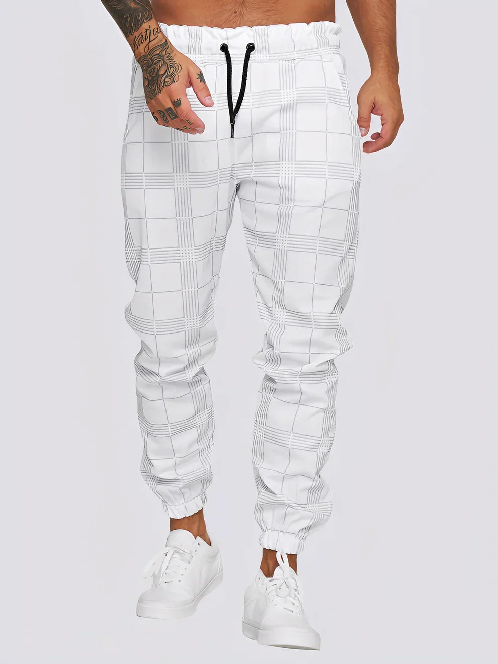 Pantalon à carreaux élégant homme Slimfit moderne
