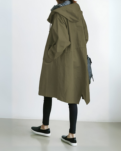 Trench-coat élégant pour femme avec capuche