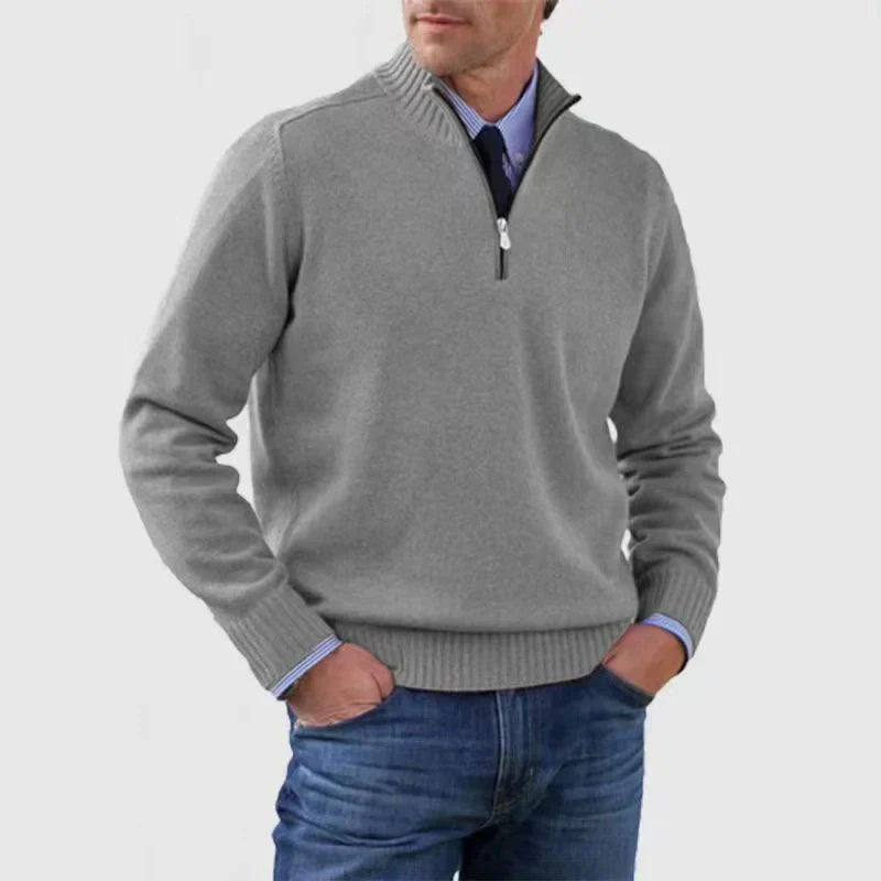 Pull Homme Demi-Zip Confortable Moderne
