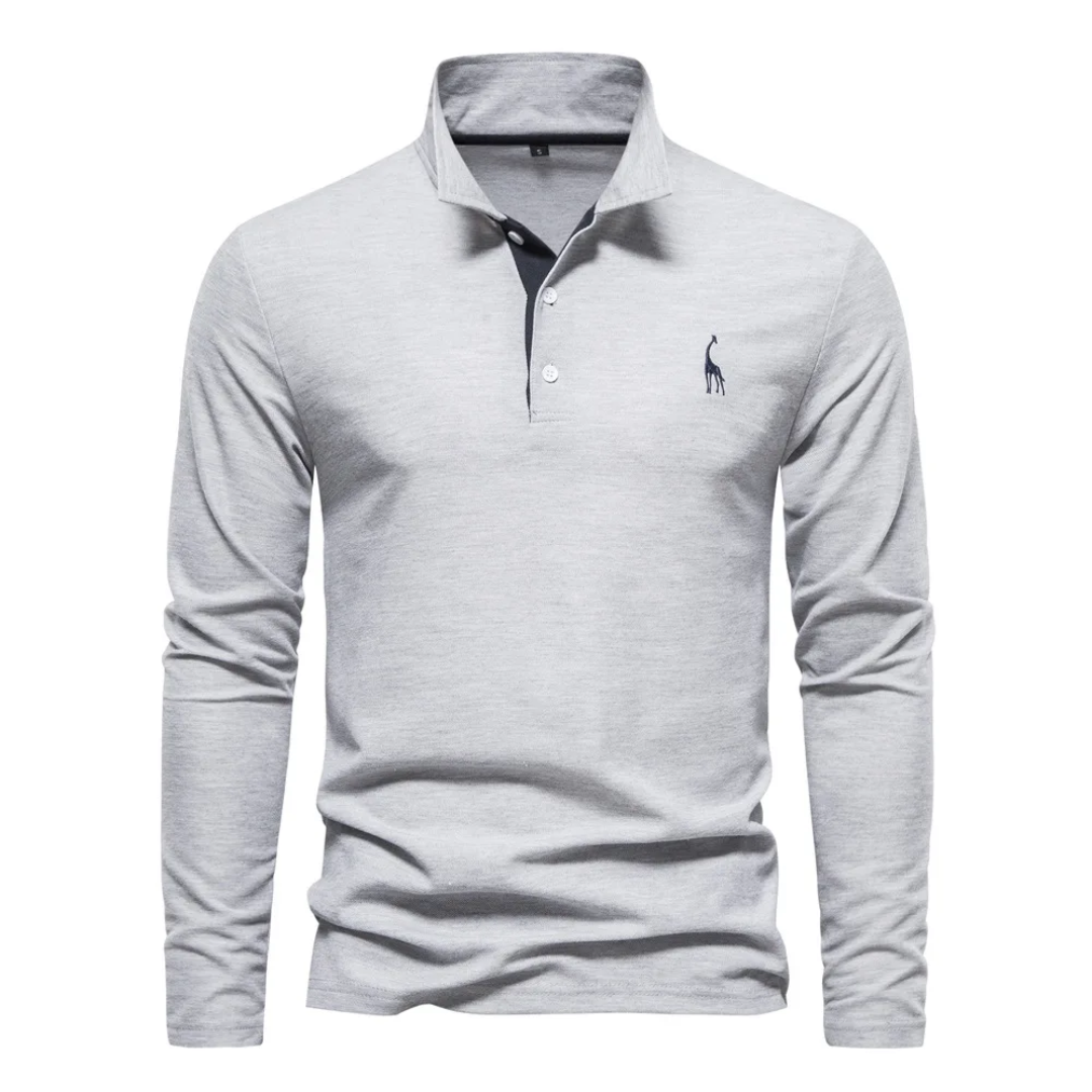 Polo homme manches longues classique élégant