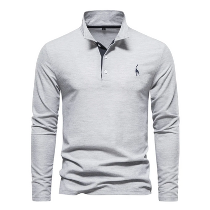Polo homme manches longues classique élégant