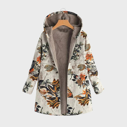 Veste polaire fleurie femme